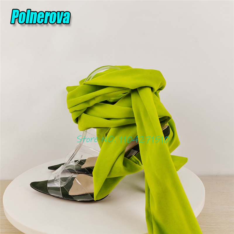 Green Ankle Wrapped High Heels - Crossfit Ladies ulasan dan harga
