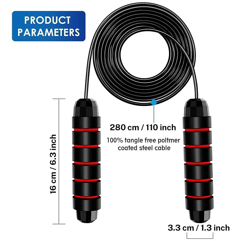 Adjustable Steel Wire Jump Rop - Jump Rope Speed Bearing ulasan dan harga