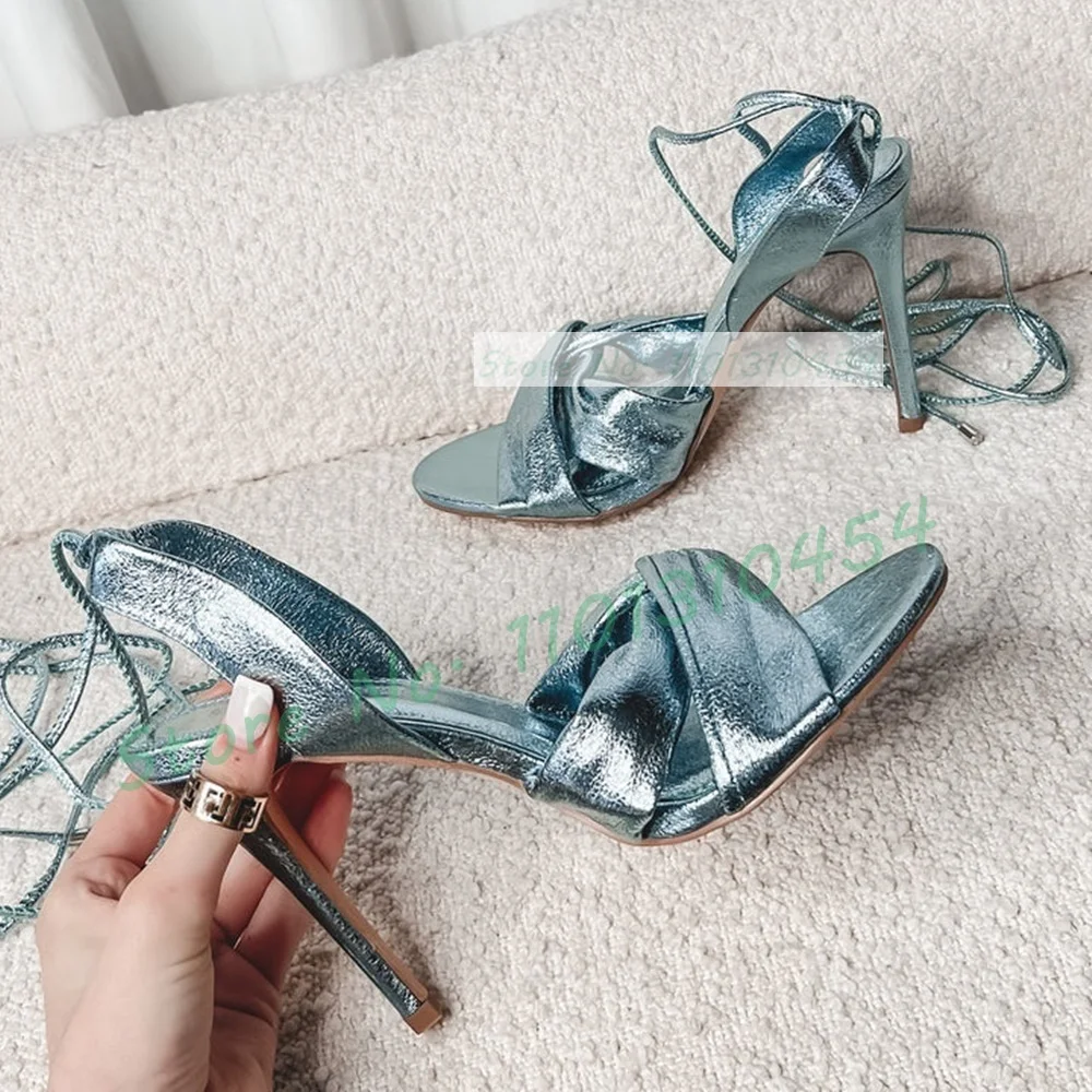 Metallic Blue Wrap Heeled Sand - Crossfit Ladies ulasan dan harga