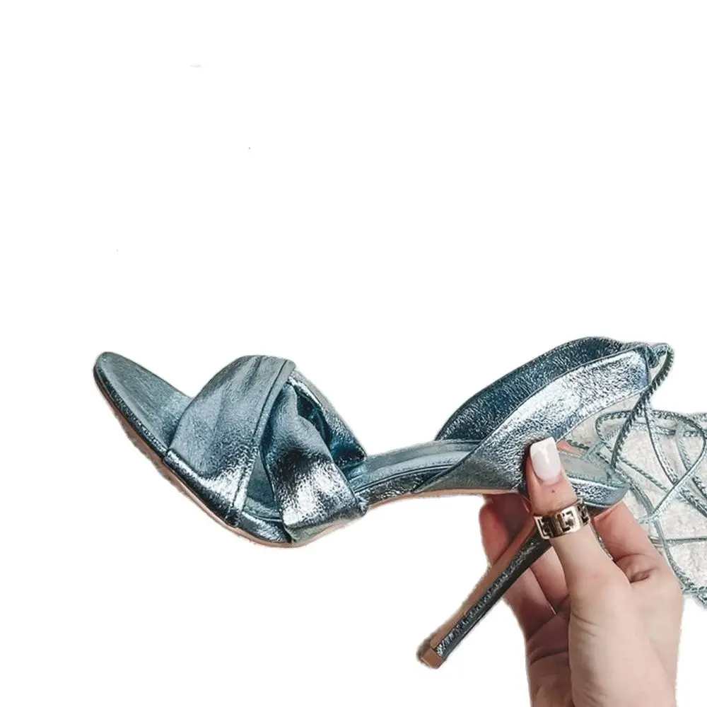 Metallic Blue Wrap Heeled Sand - Crossfit Ladies ulasan dan harga