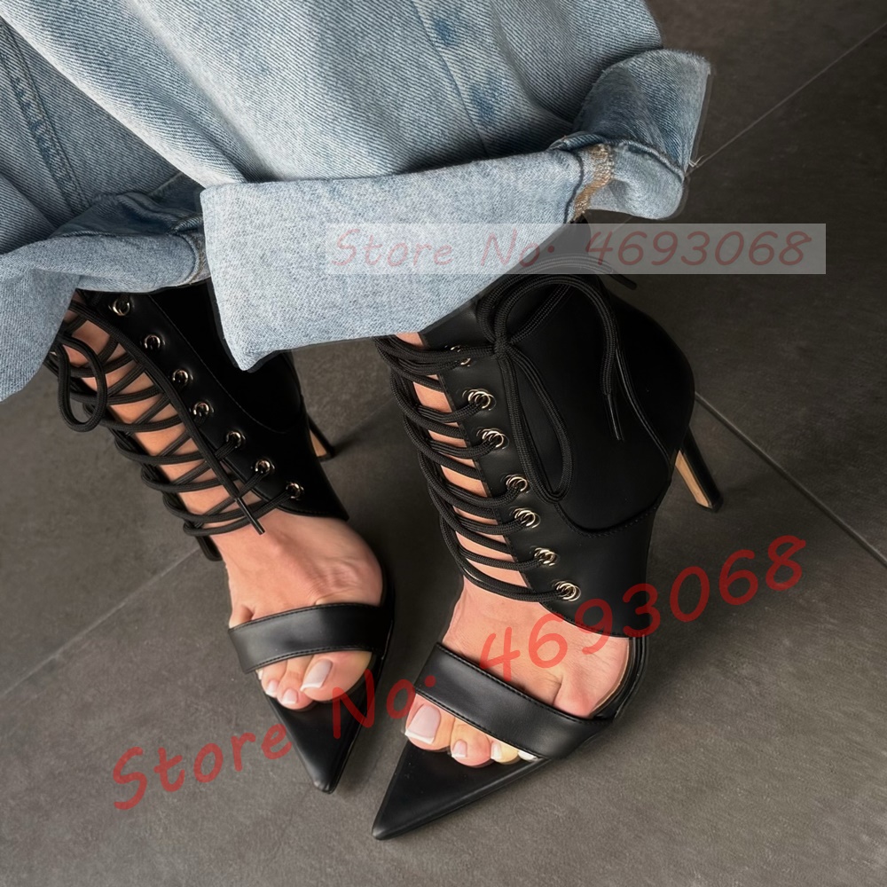 Sexy Pointy Toe Cross Tied Hig - Crossfit Ladies ulasan dan harga