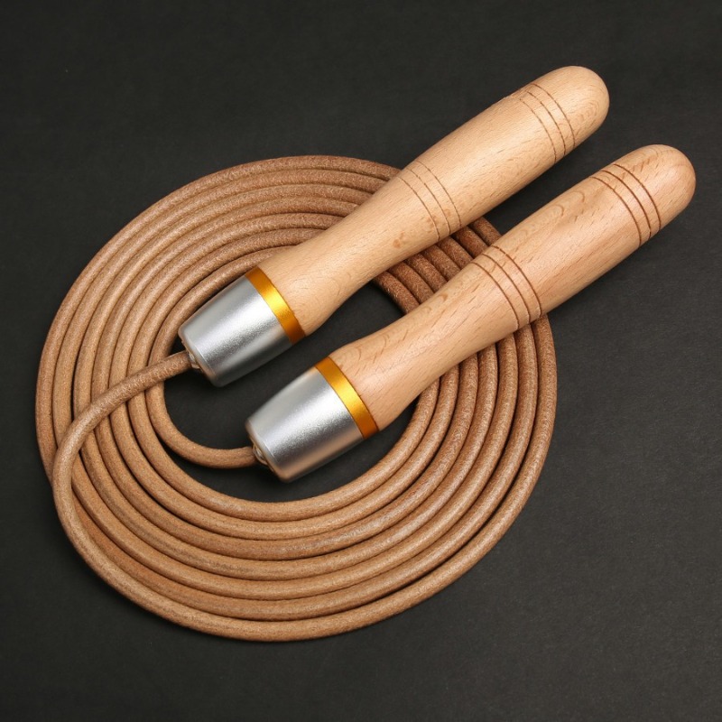 Wooden Handle Cowhide Jump Rop - Jump Rope Speed Bearing ulasan dan harga