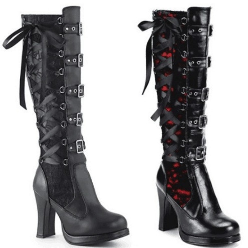 Punk Gothic Style Women's Knee - Crossfit Ladies ulasan dan harga