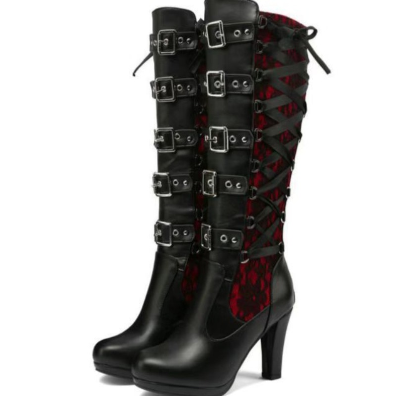 Punk Gothic Style Women's Knee - Crossfit Ladies ulasan dan harga